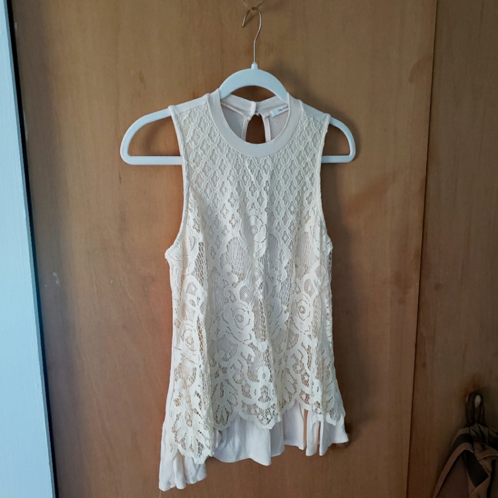 Beautiful Sleeveless Cream Lace Blouse from Maurices!